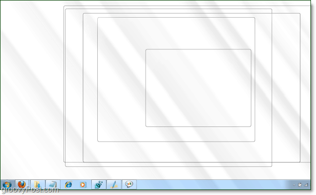 screenshot di Windows 7 aero peek