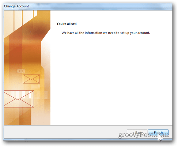 Aggiungi Mailbox Outlook 2013 - Fai clic su Fine