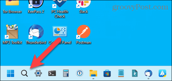Icona di ricerca solo sulla barra delle applicazioni in Windows 11