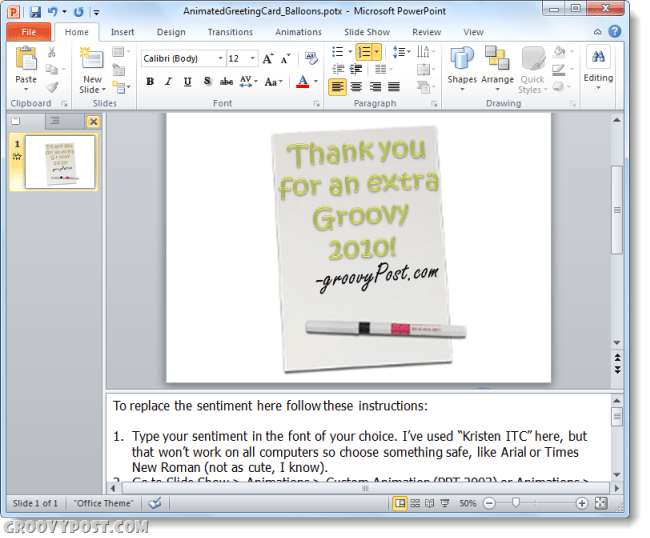 Come creare una e-card personalizzata Groovy con PowerPoint 2010