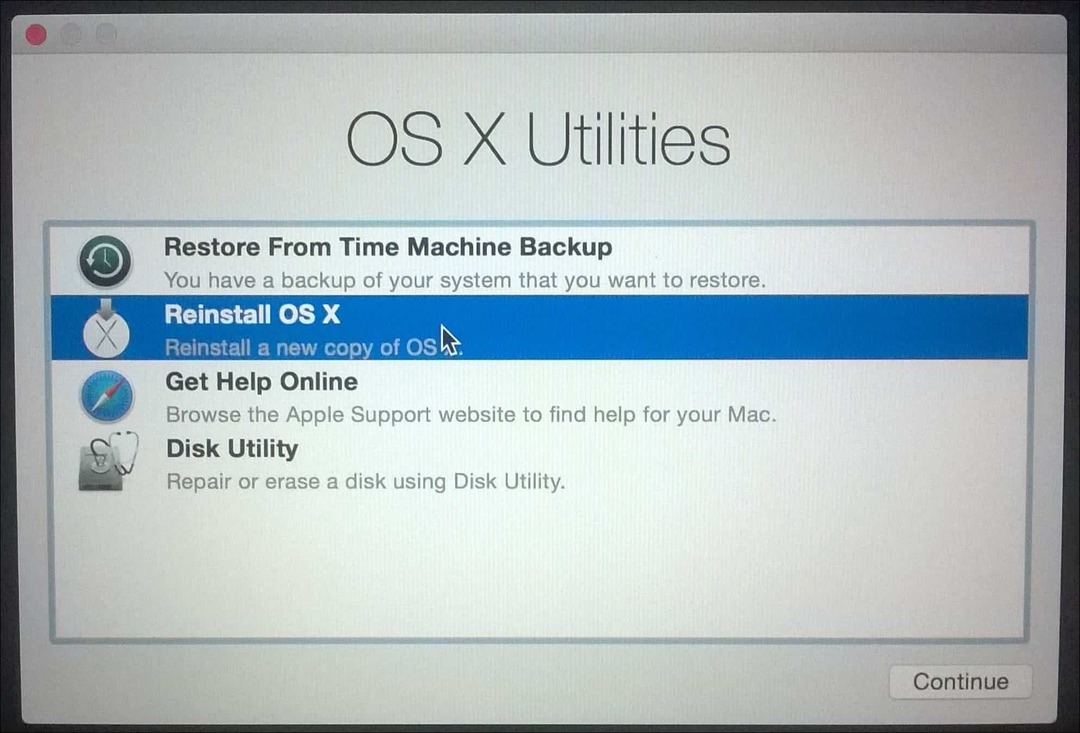 Reinstalla OS X