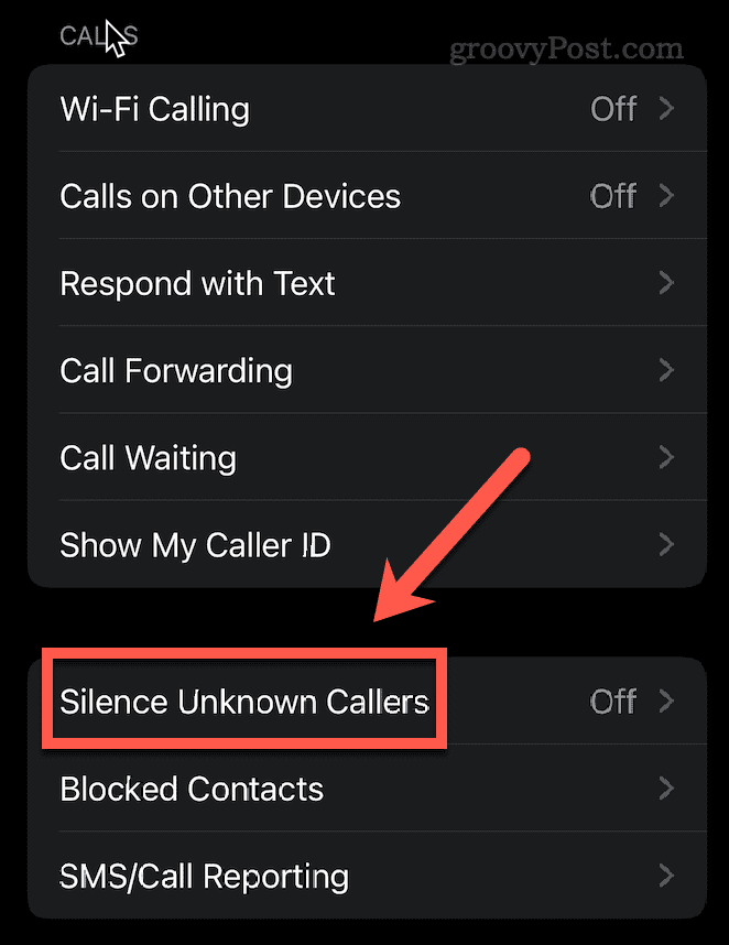 silenziare i chiamanti sconosciuti iphone