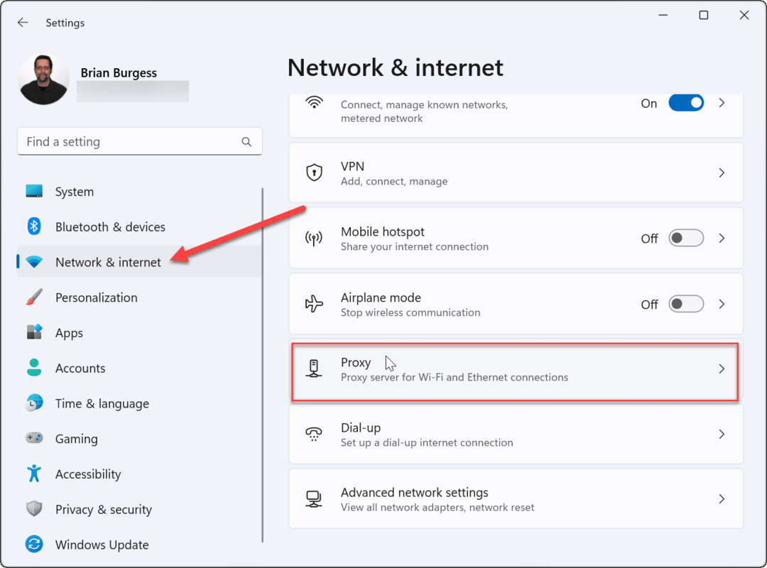 impostazioni proxy