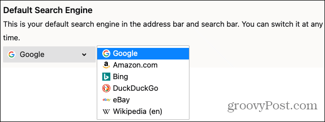 Motore di ricerca predefinito di Firefox