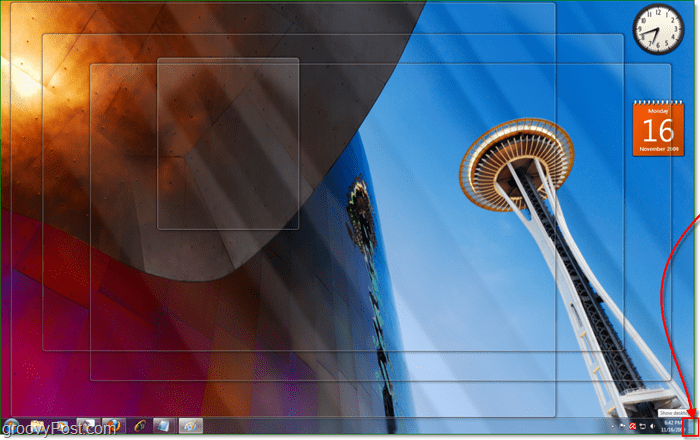 aero peek rende trasparenti tutte le finestre attive di Windows 7