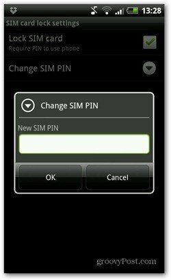 modifica del codice PIN Android