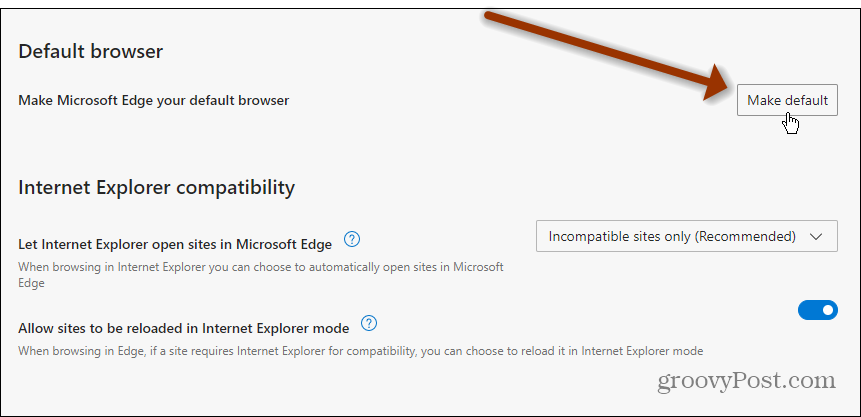Rendi Edge predefinito di Windows 11