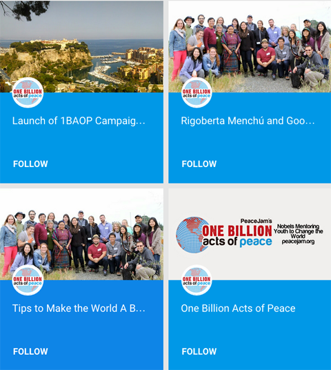 1 miliardo di atti di pace google + collezioni