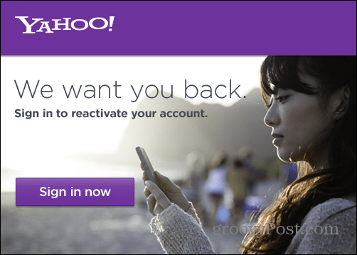 Riattiva il tuo account di posta elettronica Yahoo se desideri conservarlo