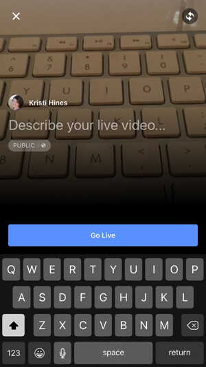 configurazione video live di Facebook