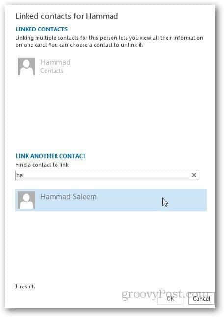 Come unire più contatti in Outlook 2013