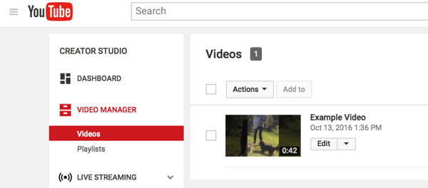 Puoi trovare Gestione video in Creator Studio di YouTube.