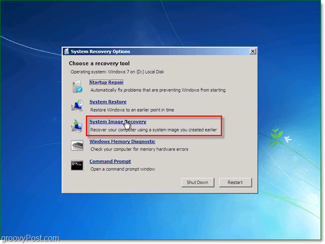 Windows 7 ha 5 modi diversi per ripristinare il sistema, scegli il ripristino dell'immagine del sistema
