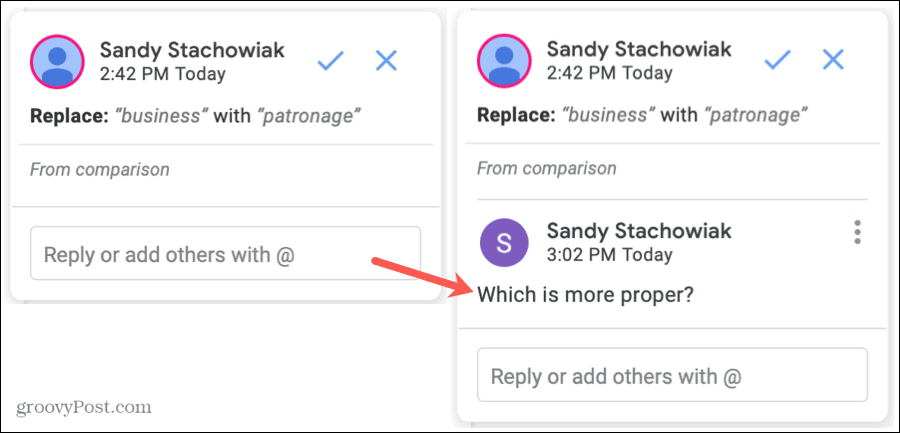 Commenta Rispondi in Google Docs