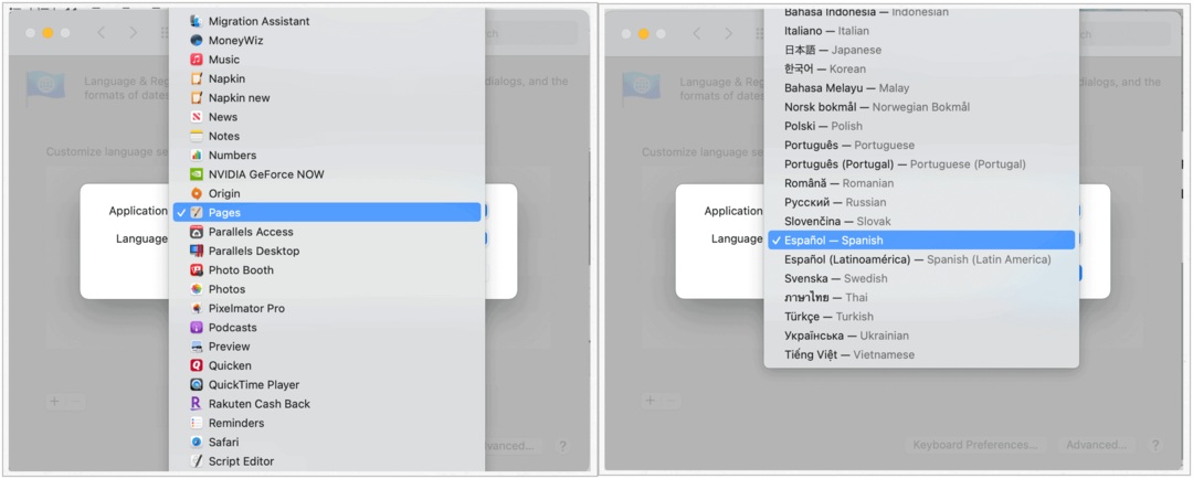 Cambia la lingua predefinita del Mac in base all'app