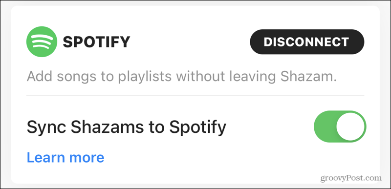 Sincronizza Spotify con Shazam