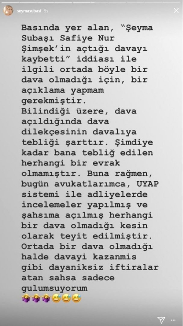 La risposta di maeyma Subaşı alle affermazioni di Safiye Nur Şimsek!