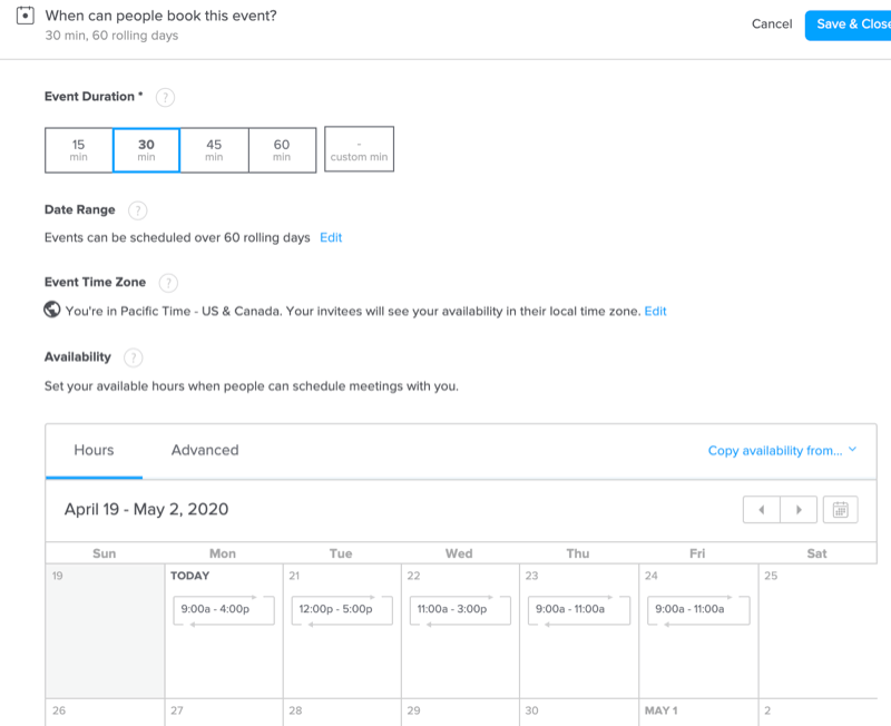 impostare Calendly per la prenotazione di sessioni di acquisto virtuali