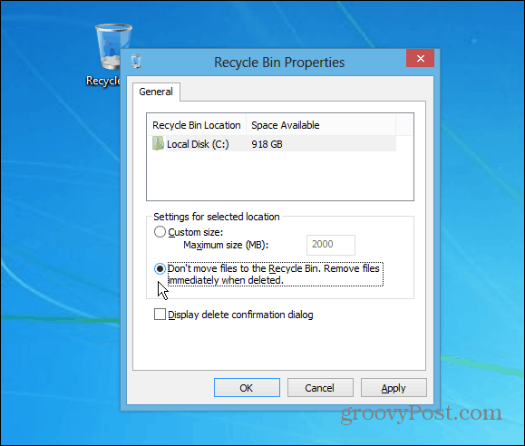 Suggerimento di Windows: elimina i file istantaneamente dal cestino