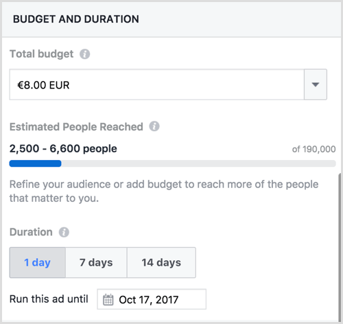 Facebook ha potenziato il budget post