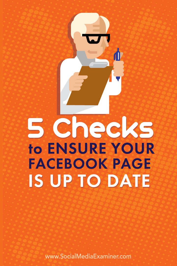 assicurati che la tua pagina facebook sia aggiornata