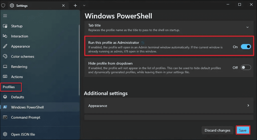 apri PowerShell come amministratore su Windows 11