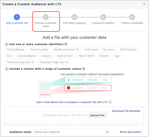 Facebook crea un pubblico personalizzato con LTV