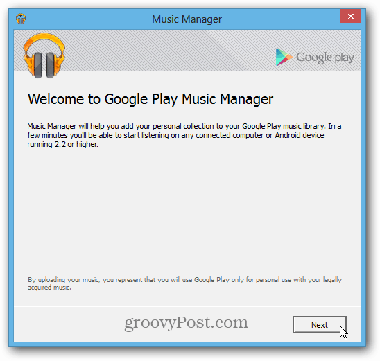 Installa Google Music Manager