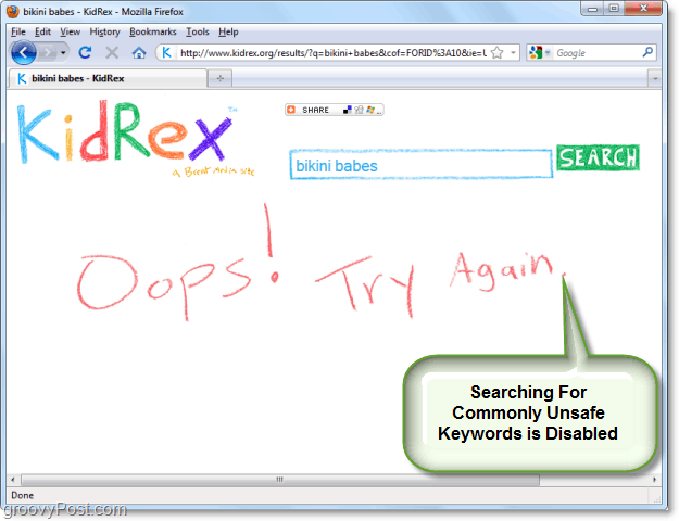 bloccare le parolacce dalla ricerca con kidrex