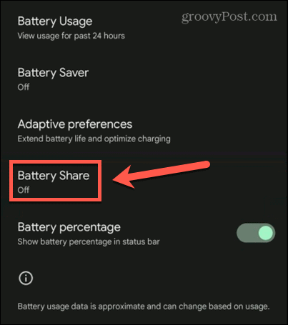 condivisione della batteria Android