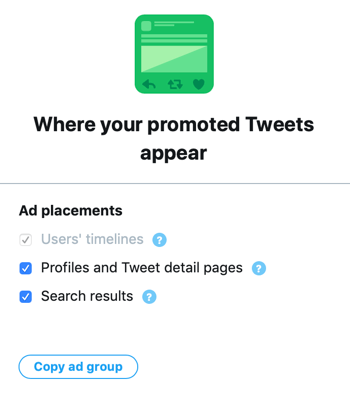 Opzione per pubblicare annunci video di Twitter promossi su profili e pagine di dettaglio di tweet e nei risultati di ricerca.