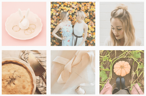 Il feed Instagram di Lauren Conrad è unificato dall'uso dello stesso filtro su tutte le immagini.