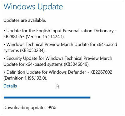 Aggiornamenti di Windows 10