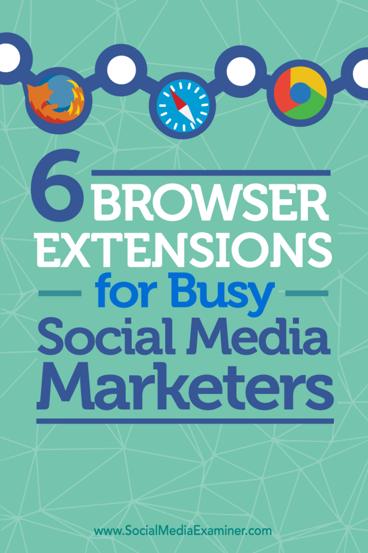Suggerimenti su sei estensioni del browser per aiutare i professionisti del marketing impegnati.