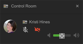 dashboard dell'app della sala di controllo di Google + Hangouts