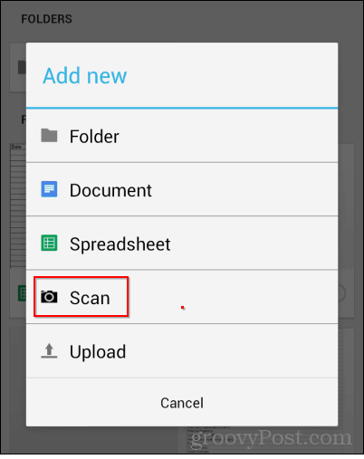 google drive scan nuova scansione