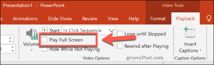 Impostazione di un video per la riproduzione a schermo intero in PowerPoint