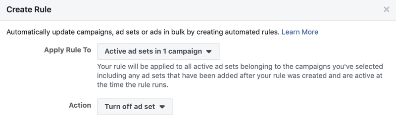 Ridimensiona le tue campagne pubblicitarie di Facebook; passaggio 13.