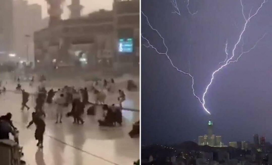 Dopo una forte pioggia e un temporale alla Mecca, è stato visto 