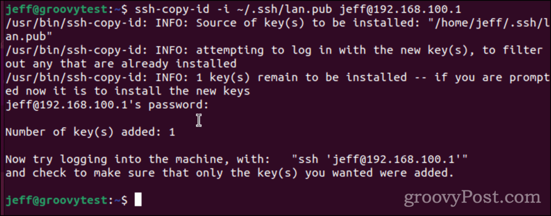 Copia della chiave SSH