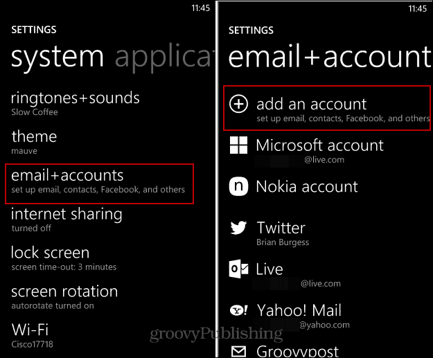 Impostazioni di Windows Phone 8