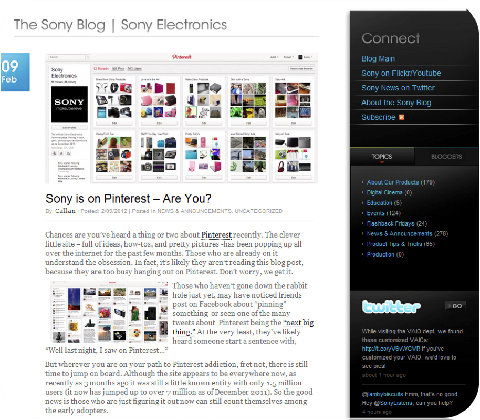 blog di Sony