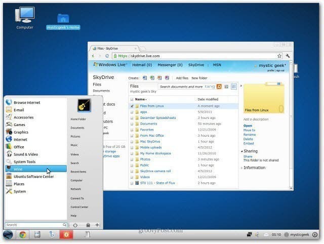 Interfaccia utente Web Linux SkyDrive