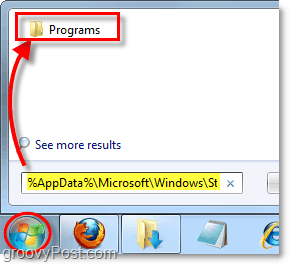 accedere alla cartella del menu Start dal menu Start in Windows 7