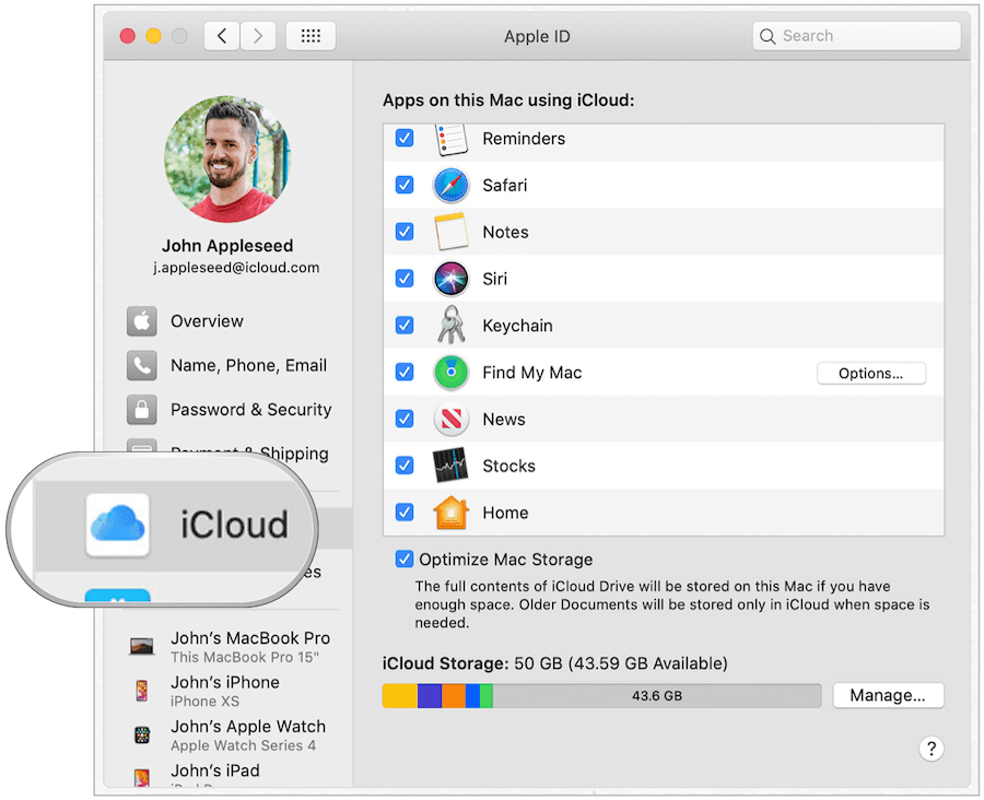 Portachiavi Mac iCloud