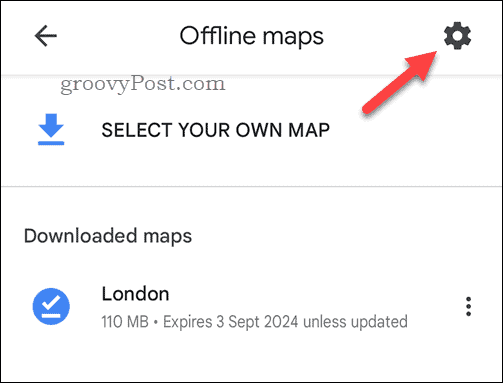 Impostazioni per le mappe offline di Google Maps