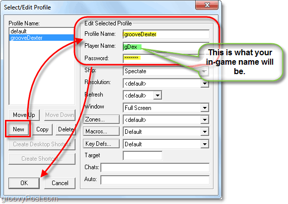 scegliere un nome utente e una password continuum sottospazio