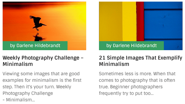 Digital Photography School offre sfidanti ai lettori nei loro post.