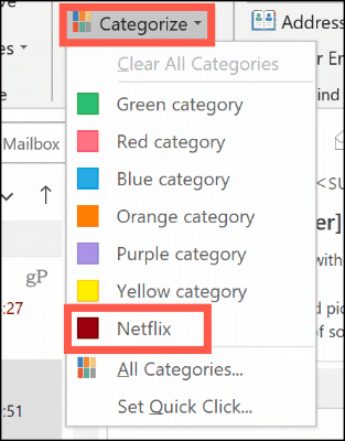 Imposta manualmente una categoria di colore in Outlook