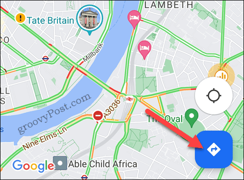 Pulsante indicazioni stradali per dispositivi mobili di Google Maps